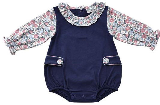 Navy Floral Bubble- Jumping Jolly