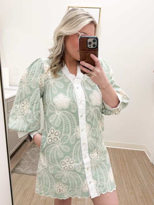 Sage Garden Party Dress