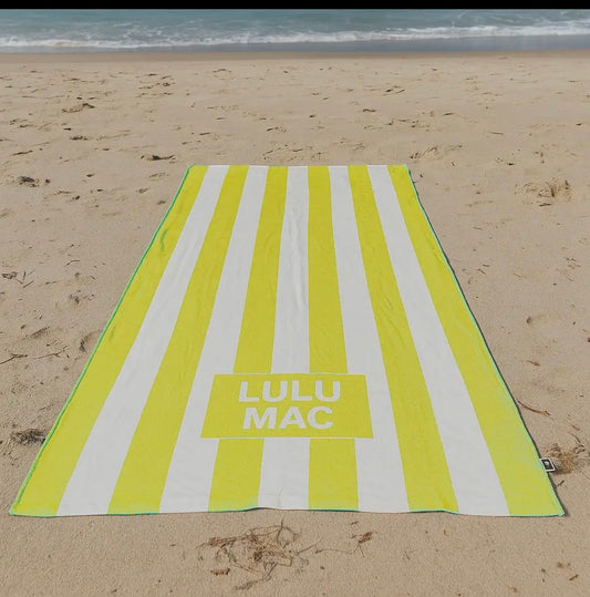 Lulu Mac Beach Towel Yellow/White