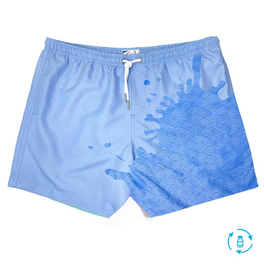 Blue To Waves Swim Trunks Bermies