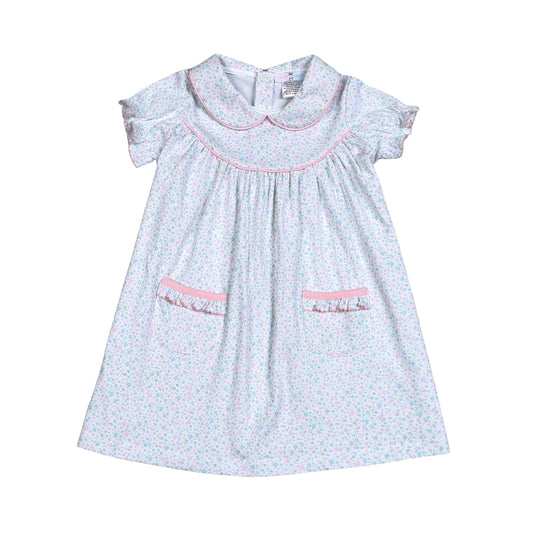 Mini floral collared dress