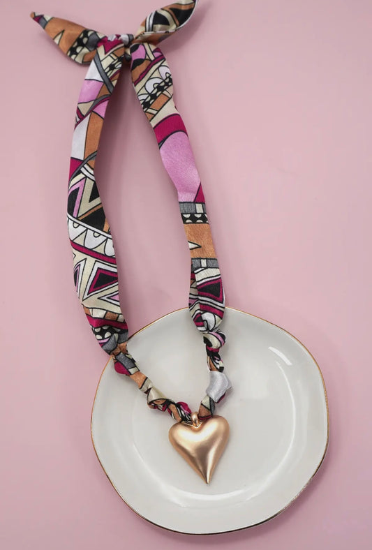 Aztec Scarf Necklace (Heart)