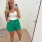 Green Activewear Shorts with Lining