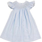 Polka Dot Pearl Smocked Dress | Blue