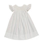 Pearl Smocked Dress | White