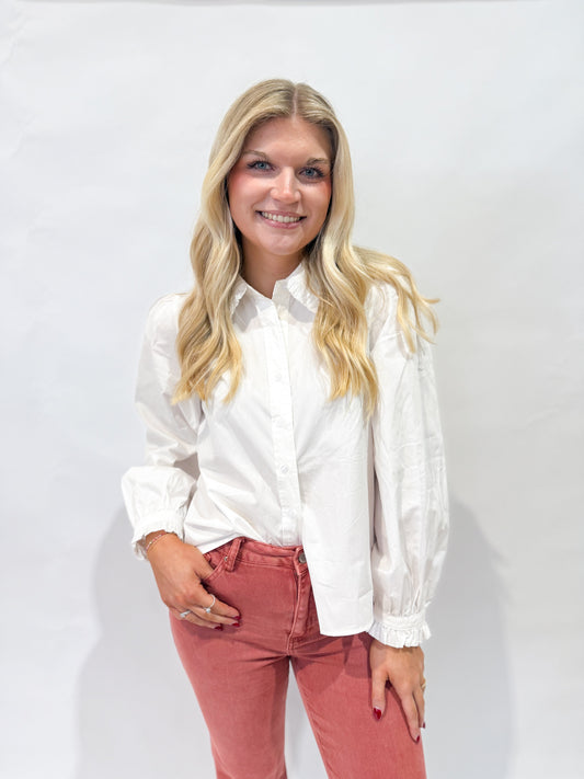 Ruffle Button Blouse