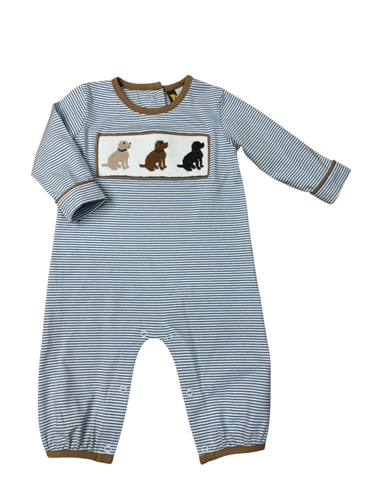 Lab Trio Smocked Boy Romper Banana Split