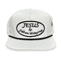 "Jesus & John Wayne" - White Laser Holes/ Black Rope, Snapback Cap Cactus Alley