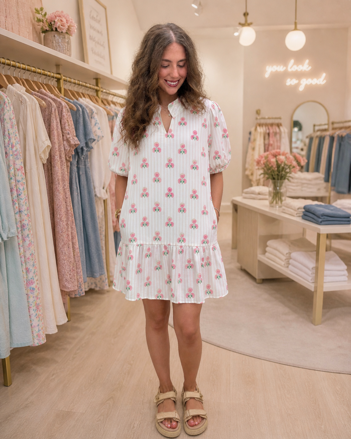 Blooming Peonies Dress