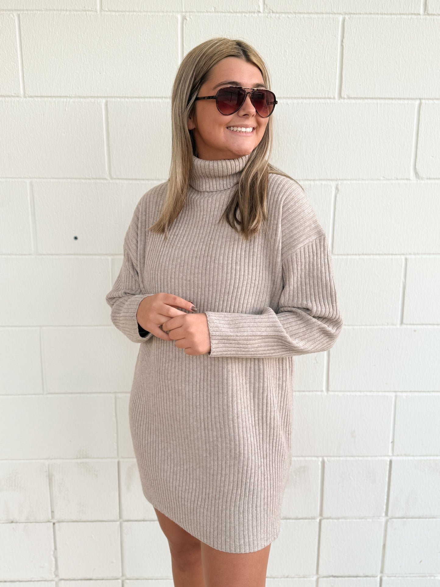 Ribbed Knit Sweater Dress