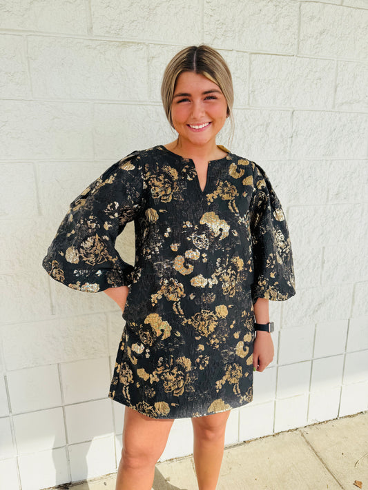 Gold and Floral Dress
