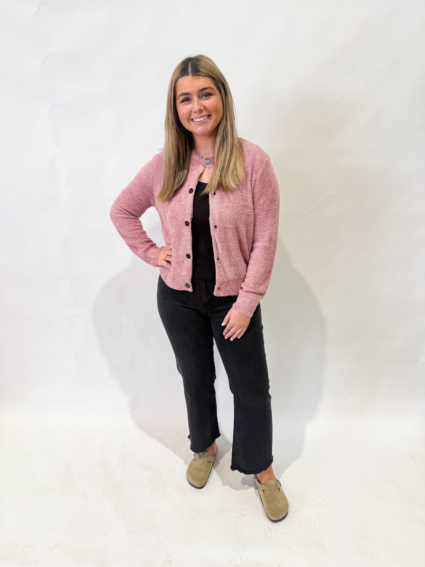 Sweater Cardigan | Mauve