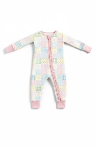 Bamboo Pastel Patchwork Ruffle Sleeper