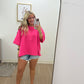 Hot Pink Scuba Side Slit Top