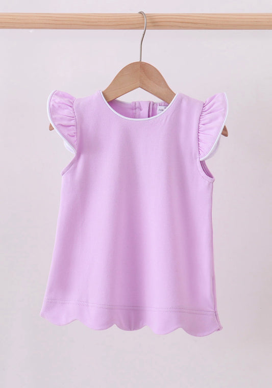 Lavender Flutter Sleeve Top