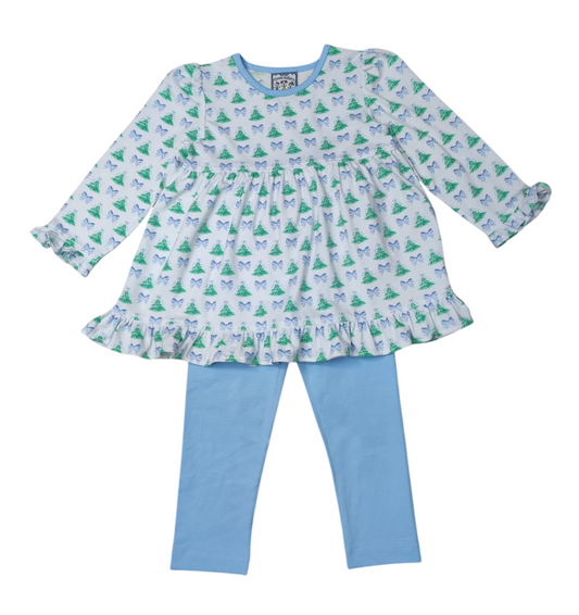 Christmas Tree & Bows Legging Set Three Sisters