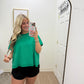 Green Dolman Textured Knit Top