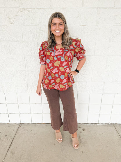 Rustic Floral Top