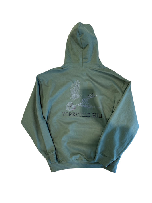 Yorkville Hill green duck hoodie