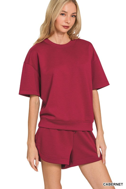 Scuba Short Set- Maroon