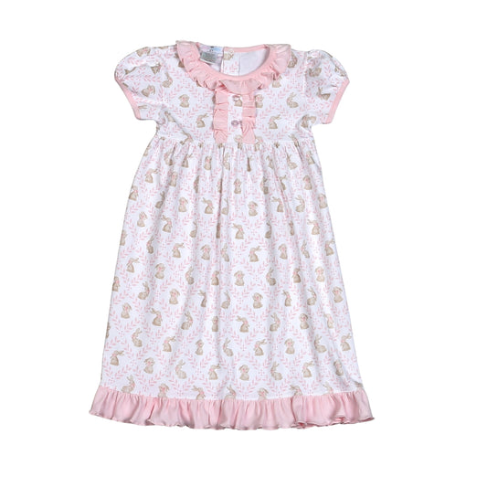 Pink bunny Pima night gown