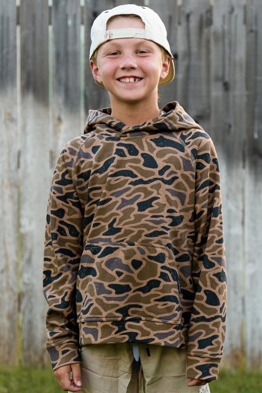 Youth fleece gauge camo hoodie