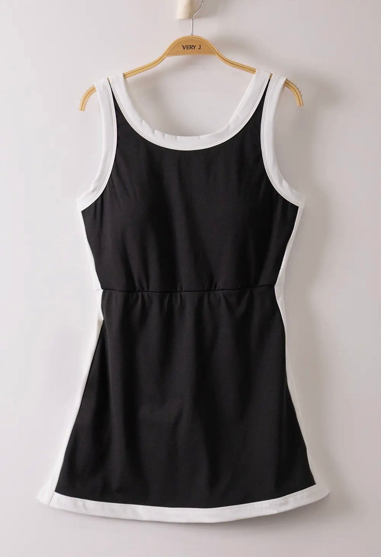 Black Colorblock Activewear Dress