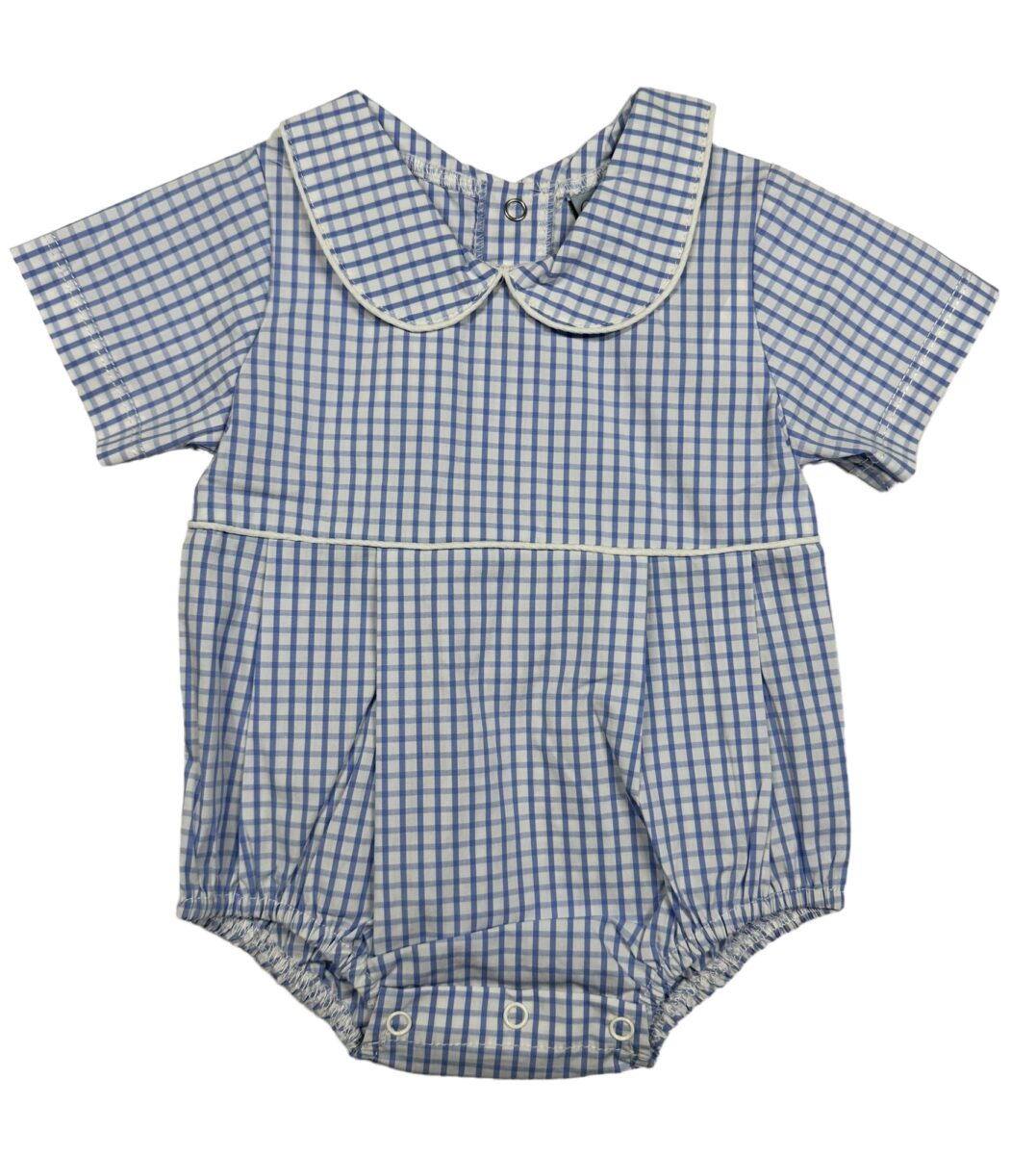 Blue windowpane boy bubble