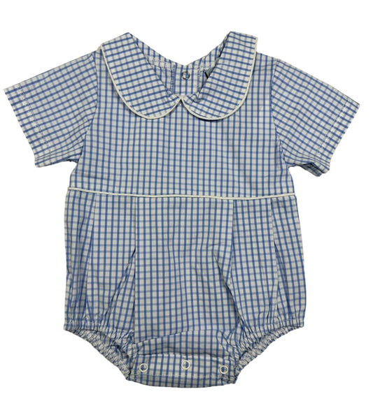 Blue windowpane boy bubble