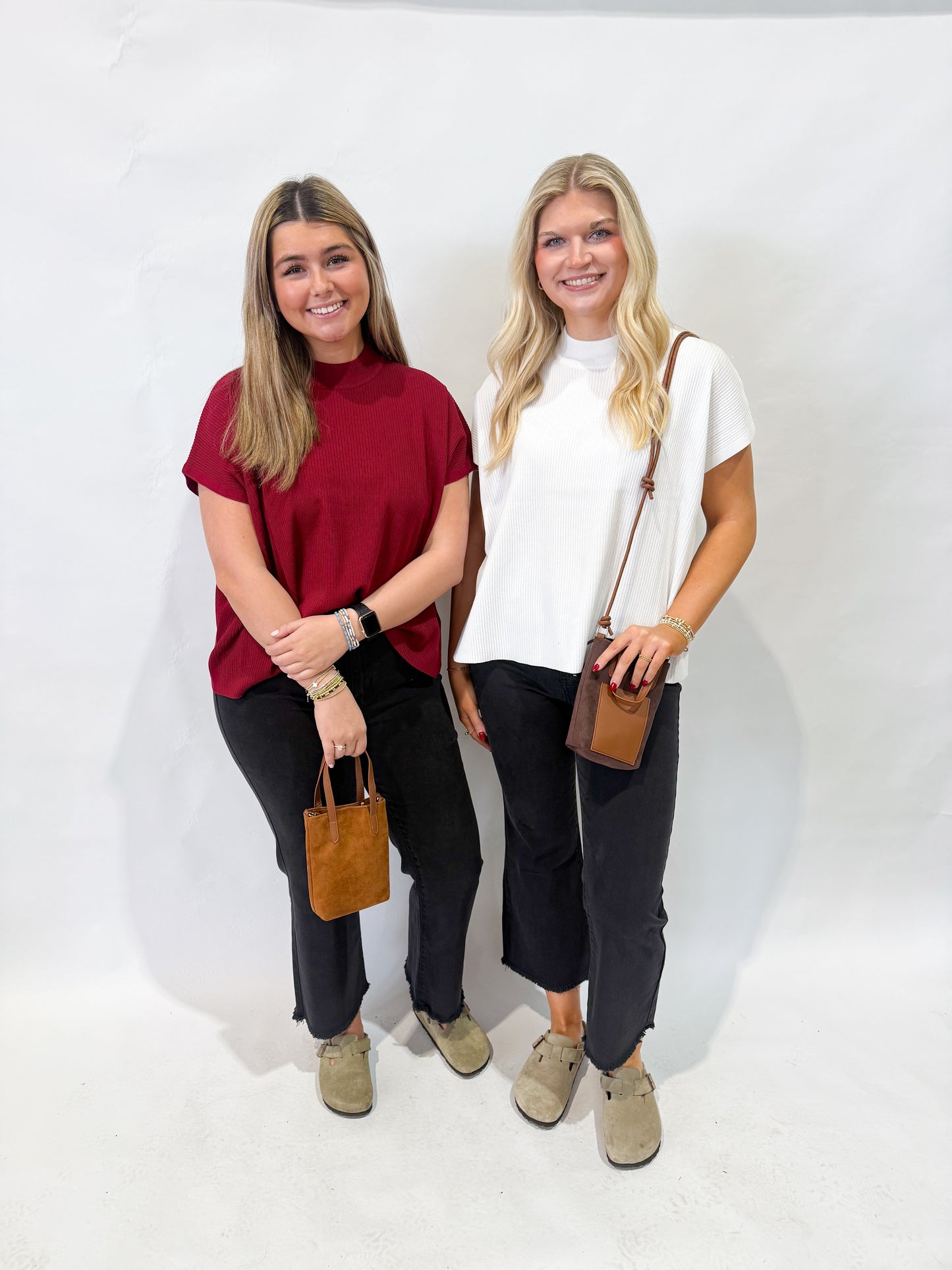 Mock Neck Sweater | Maroon