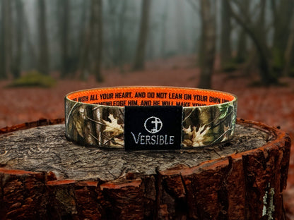 Forest Camo / Proverbs 3:5-6 Wristband:m