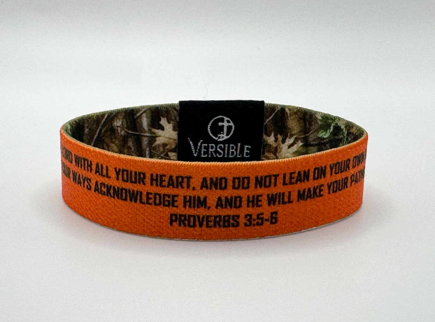 Forest Camo / Proverbs 3:5-6 Wristband:m