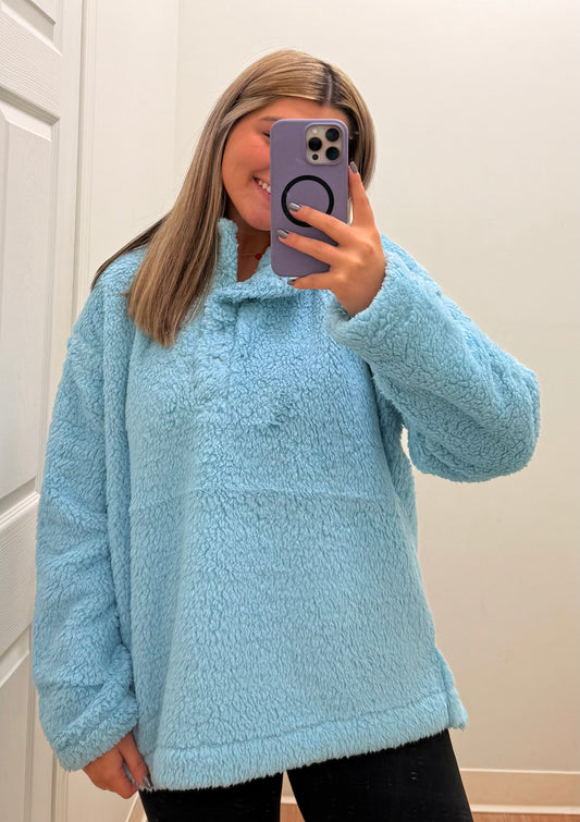Baby Blue Sherpa Jacket