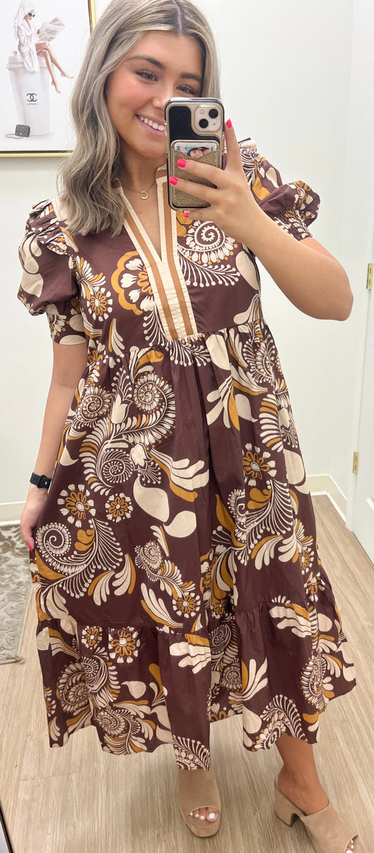 Boho Bloom Midi Dress