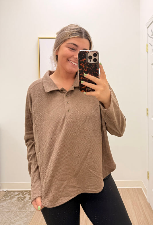 Textured Brown Sweater