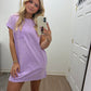 Lavender Washed Tshirt Dress/Swim Cover