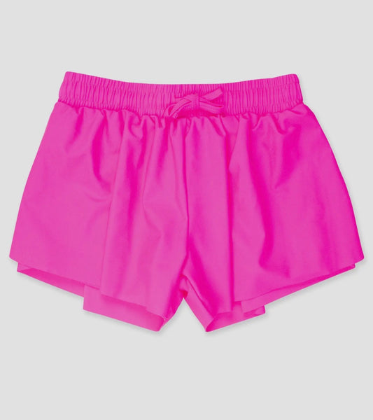 Girls Neon Magenta Active Butterfly Shorts