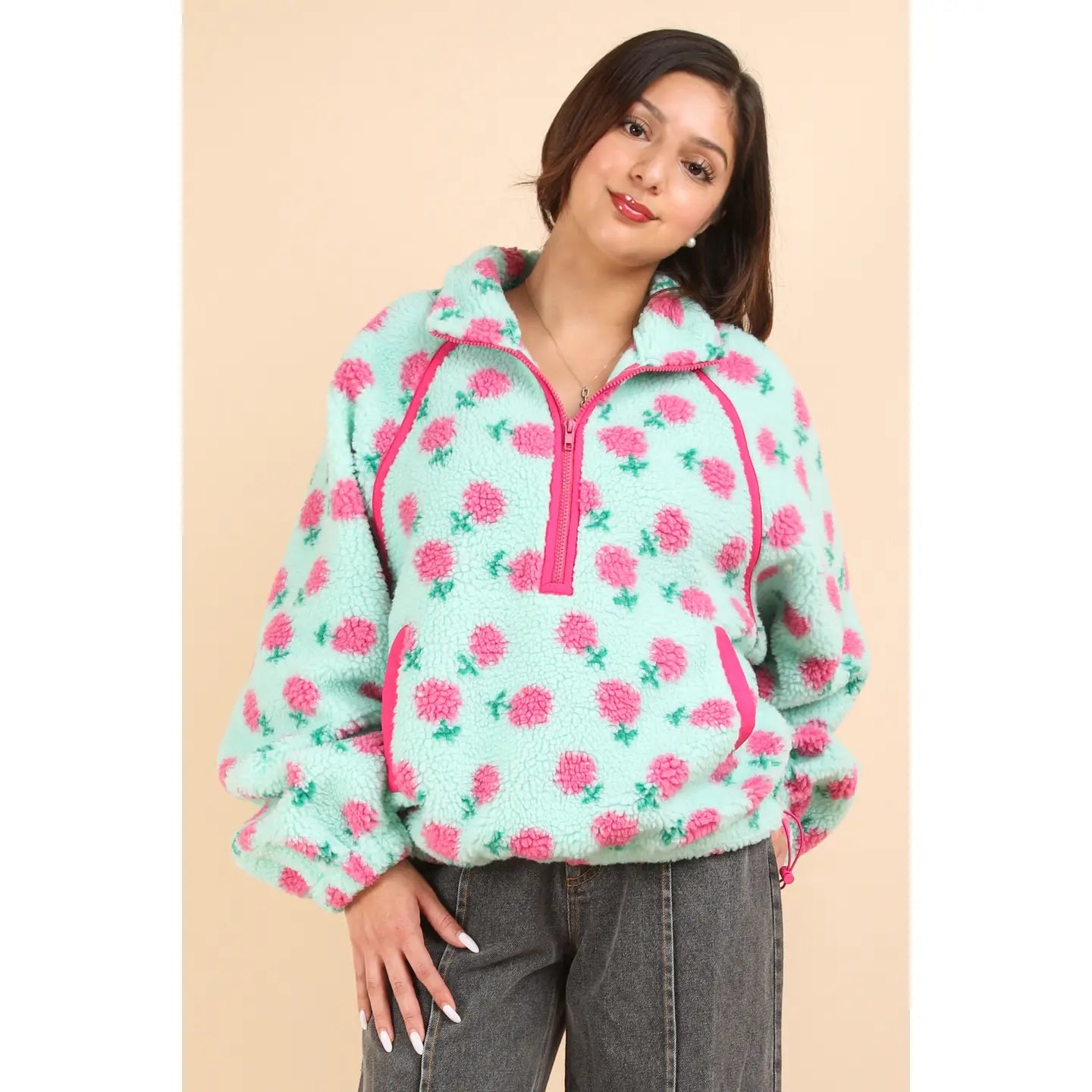 Mint to be fleece pullover