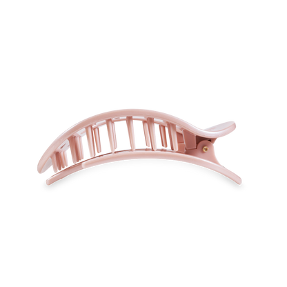 Pearly Pink Round Flat Hair Clip | Medium