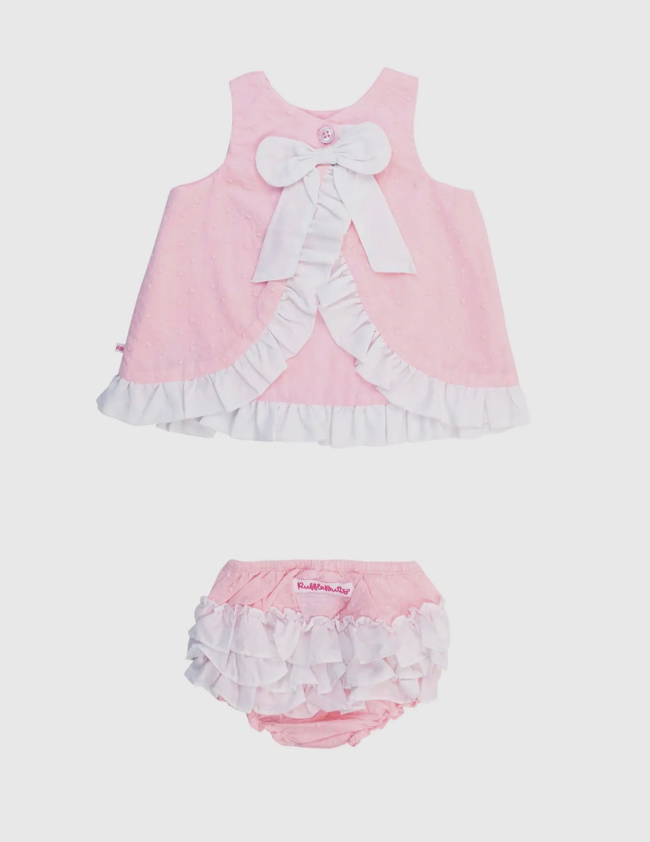 Pink and White Swiss Dot Bloomer Set