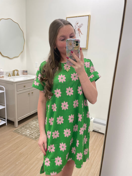 Green and Pink Terry Dress