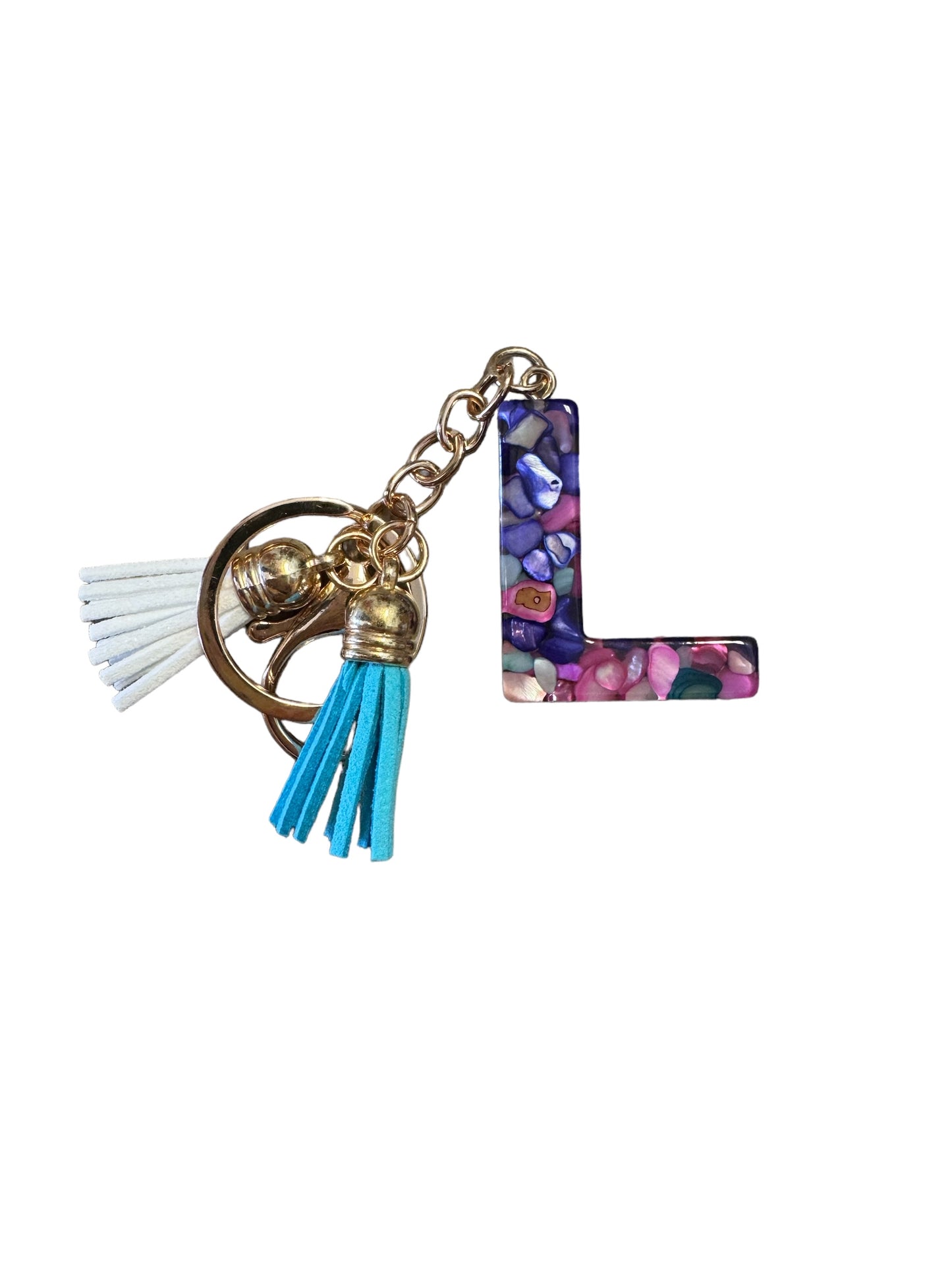 Acrylic English 26 Letters Tassels Keychain: L