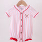 Pink Baseball Stripe Bubble