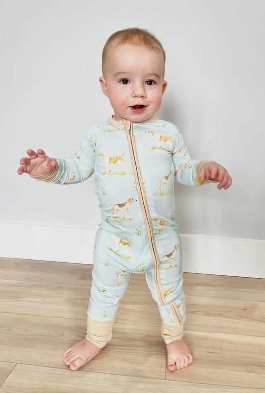 Hunting Dogs Zipper Onesie - Sweet Bay Co.