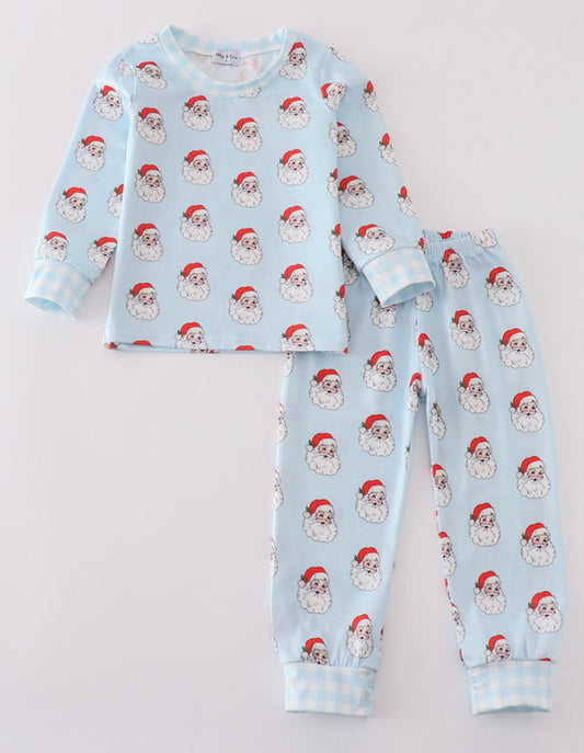 Blue Santa boy pajama set