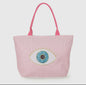 Pink Evil eye tote bag