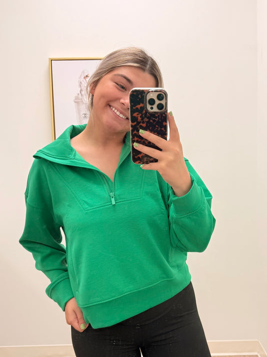 Green Quarter Zip