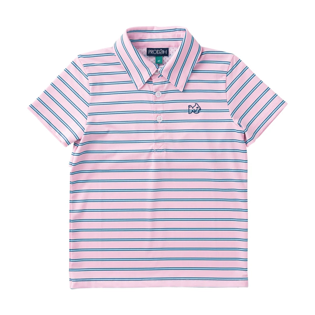 Boys' Prodoh Short Sleeve Pro Performance Pink Seaside Stripe