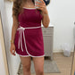 Maroon Athletic Side Tie Dress