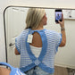 Cloud Blue Open Back Top